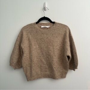 Astr speckled tan cropped sweater